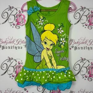 Disney tinkerbell tank top ruffle frill bottom sparkly decal fairy sweet y2k